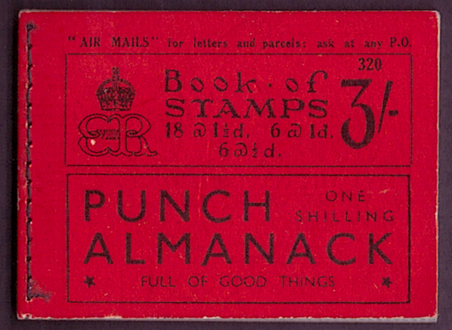 BC3 Nov 1936 Edward VIII 3/- Stitched Booklet Edition 320 (Apple Green blotting paper)