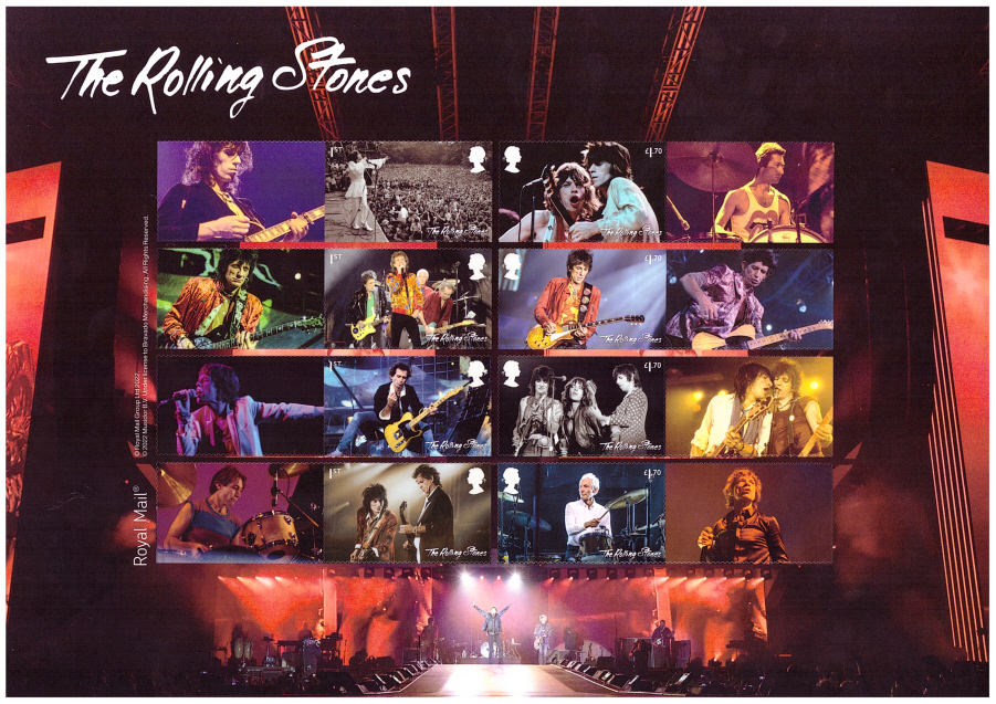 LS138 (TBC) 2022 Rolling Stones Royal Mail Generic Smilers Sheet