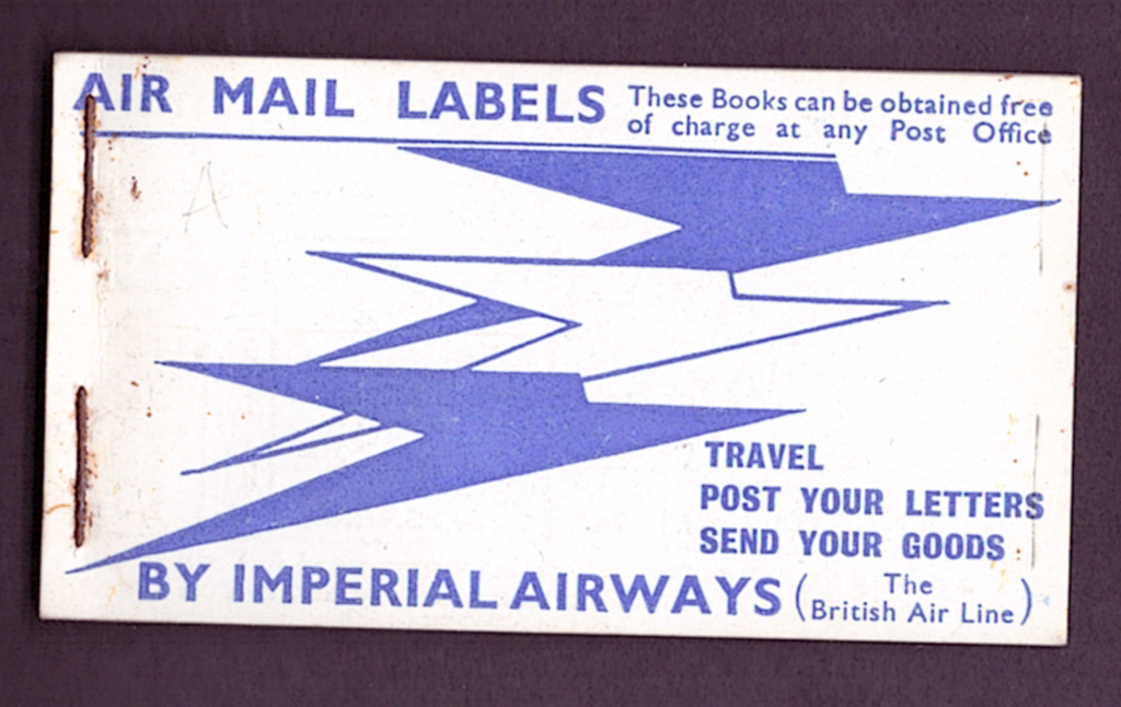 Imperial Airways airmail label booklet.