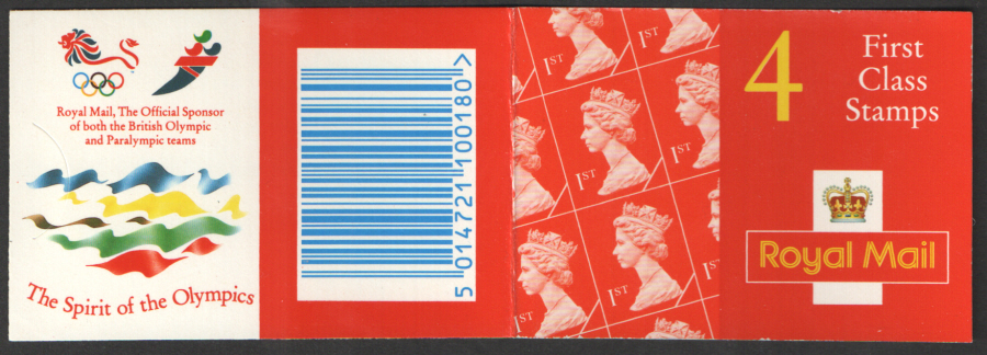 (image for) HB10 / DB20(43) Cyl W42 W47 W52 Olympic Walsall 4 x 1st Class Barcode Booklet
