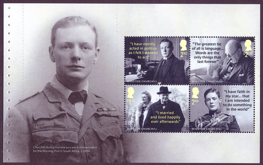 Pane DP656 from 2024 Winston Churchill Prestige Booklet (image for) Pane DP656 from 2024 Winston Churchill Prestige Booklet