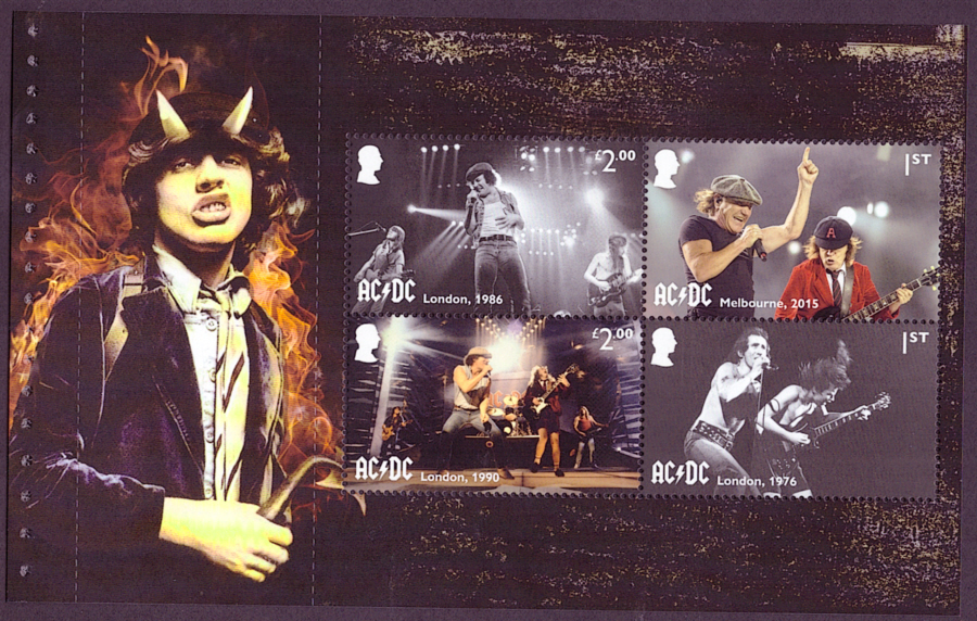 Pane DP664 from 2025 AC/DC Prestige Booklet (image for) Pane DP664 from 2025 AC/DC Prestige Booklet