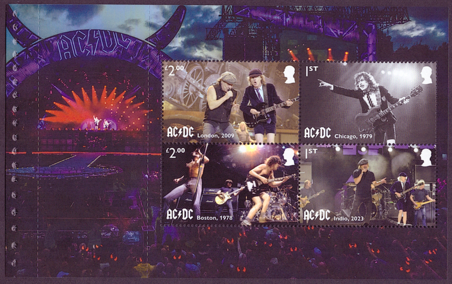 Pane DP667 from 2025 AC/DC Prestige Booklet (image for) Pane DP667 from 2025 AC/DC Prestige Booklet