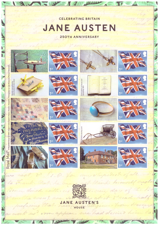 LS180? (TBC) 2025 Jane Austen 250th Anniversary Royal Mail Generic Smilers Sheet (image for) LS180? (TBC) 2025 Jane Austen 250th Anniversary Royal Mail Generic Smilers Sheet
