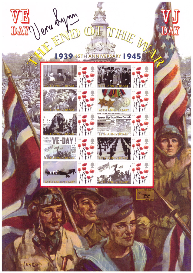 BC-280 2010 Vera Lynn signed The End of the War Business Smilers Sheet (image for) BC-280 2010 Vera Lynn signed The End of the War Business Smilers Sheet