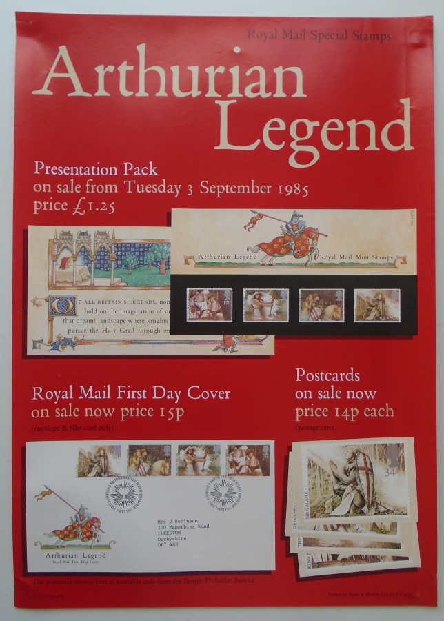 (image for) 1985 Arthurian Legend Post Office A4 poster. PL(P) 3284 9/85.