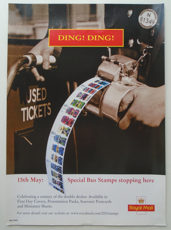 (image for) 2001 Double Decker Buses Post Office A3 poster. S&C143A3.