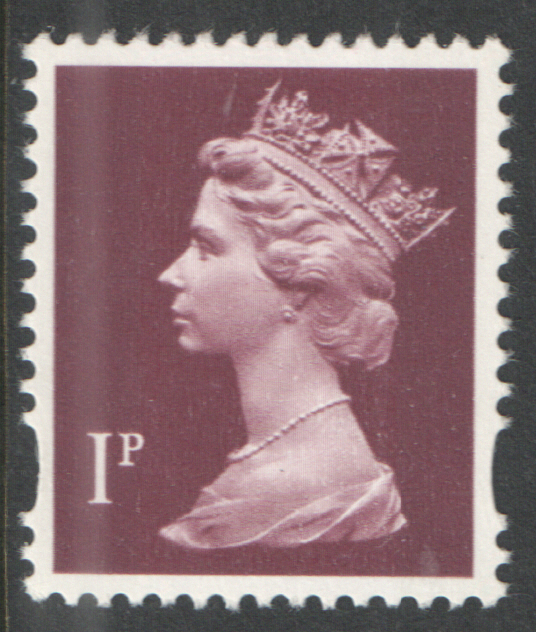 DG10.24 1p Dark Maroon 18-02-98 right margin warrant 611 Machin block of 14 (image for) DG10.24 1p Dark Maroon 18-02-98 right margin warrant 611 Machin block of 14
