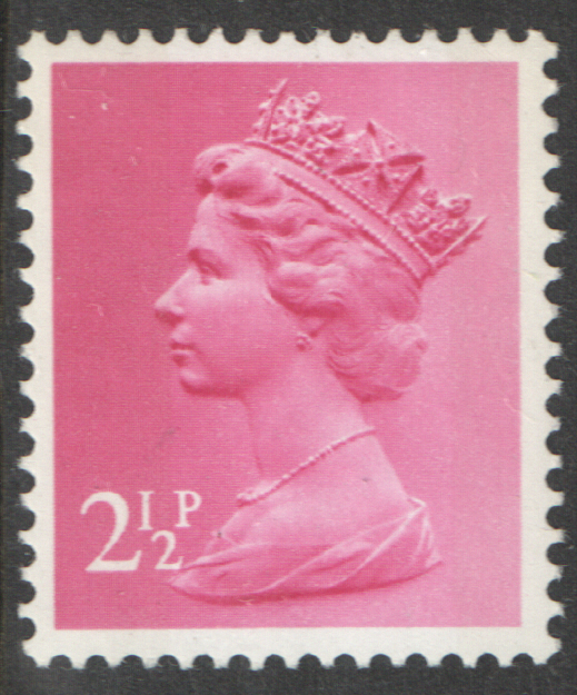 (image for) 1975 2.5p Pale Magenta FCP(H) / DEX 2 Bands Cyl 19 (17) no dot Machin Cylinder Block