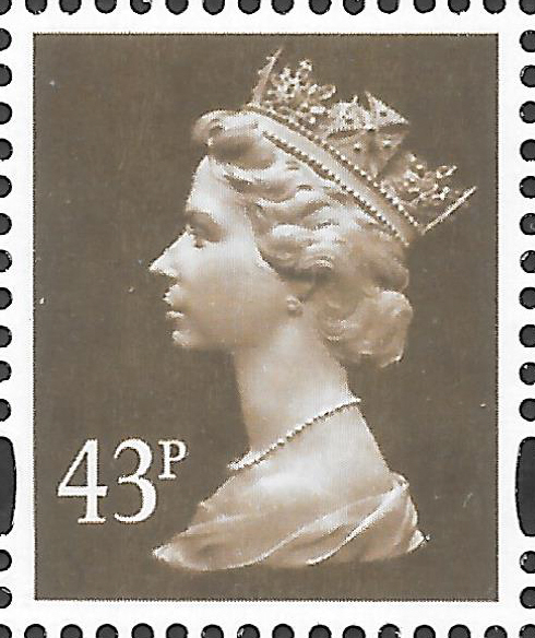 DG430.3 43p Dark Brown 18/06/98 left margin warrant 643 block of 8 (image for) DG430.3 43p Dark Brown 18/06/98 left margin warrant 643 block of 8