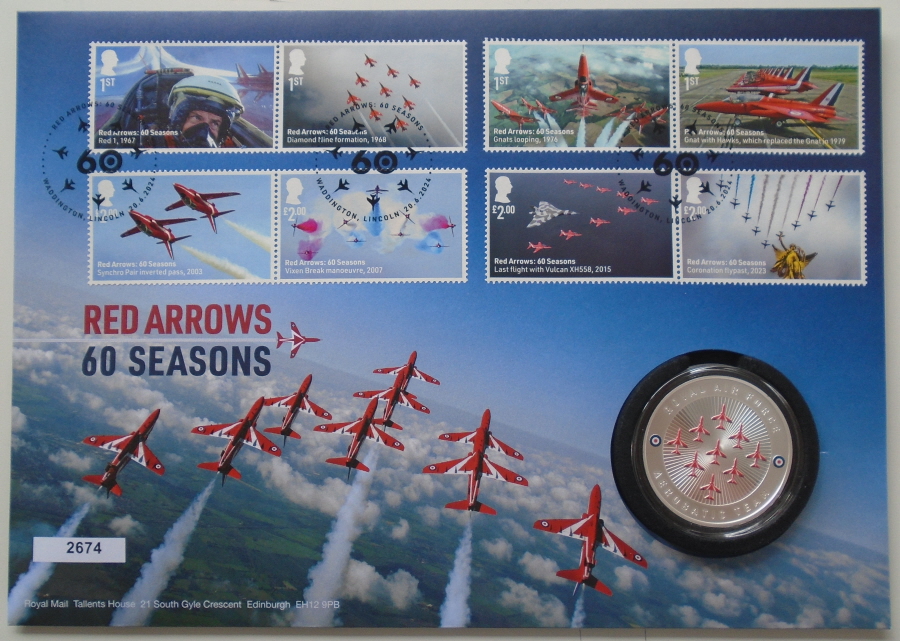 (image for) 2024 Red Arrows Royal Mail PNC medal cover